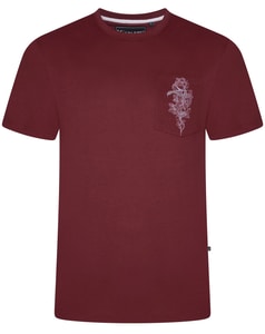 KAM Schlangenprint-T-Shirt Wein